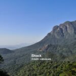 Beautiful railway journey between Curitiba and Morretes. View of Serra do Mar hills