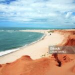 Red beach of Canoa Quebrada in Ceara state brazil